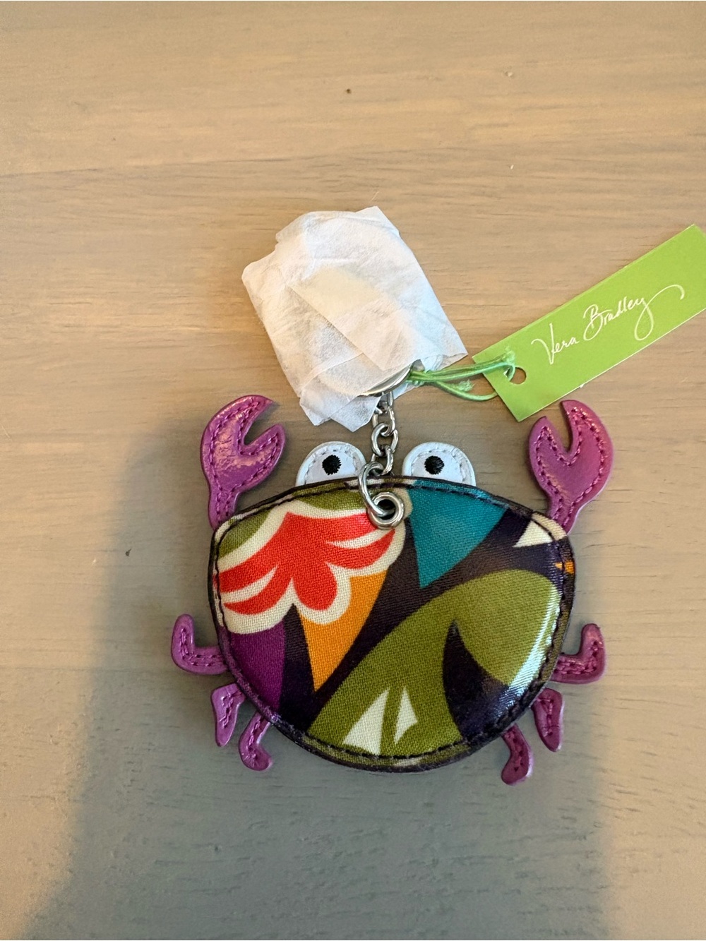 Vera Bradley Purple Multicolor Crab Keychain Charm